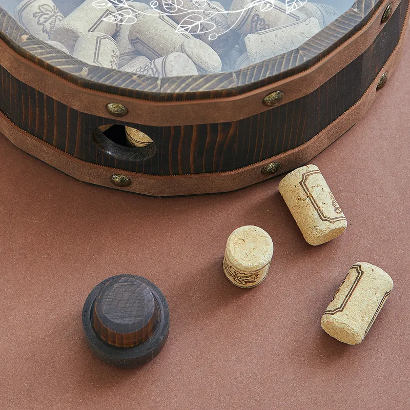 Minimalist Personalized Wine Cork Display Case with Custom Initials