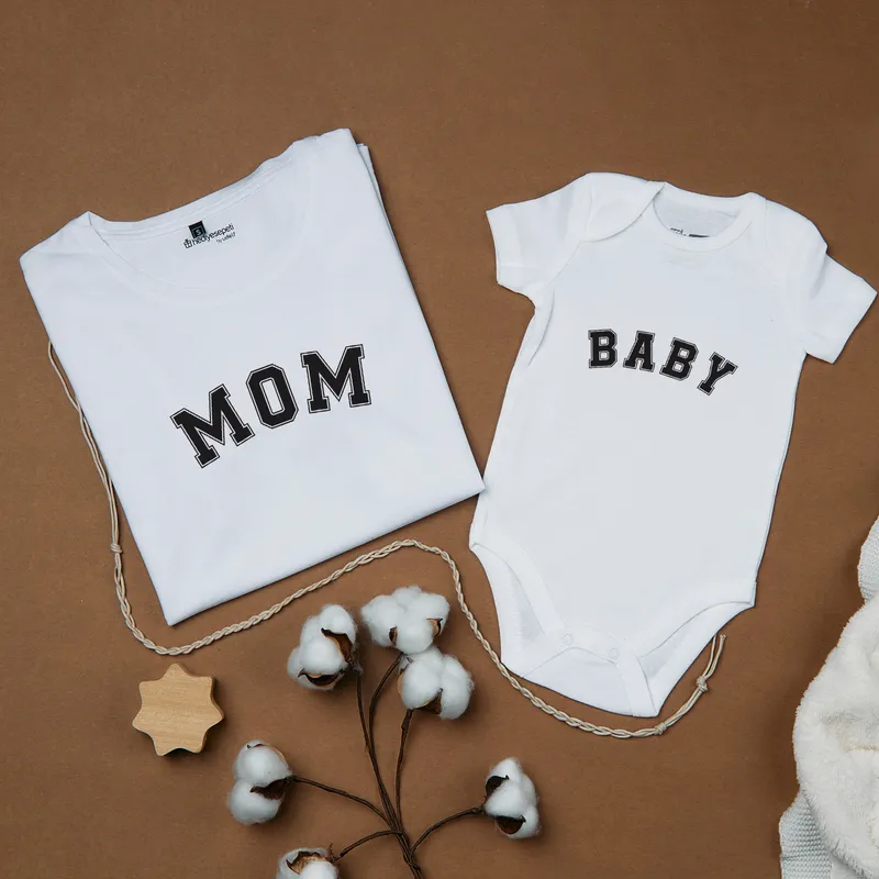 Mommy and Baby Matching T-Shirt and Onesie Set for Mother's Day