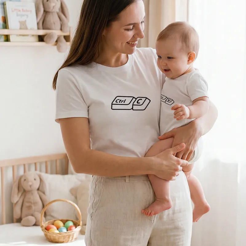 Matching Ctrl T-Shirts for Mum and Baby - Mother's Day Gift