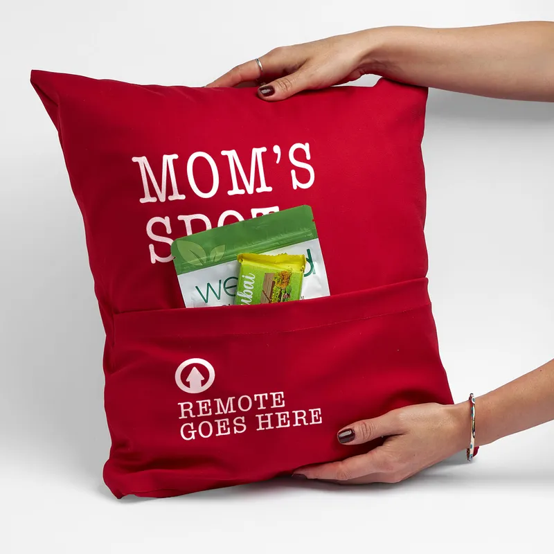 Personalised Mum's Spot TV Pillow with Pocket