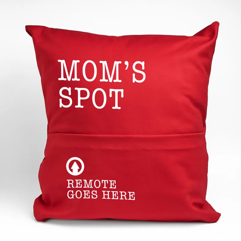 Personalised Mum's Spot TV Pillow with Pocket