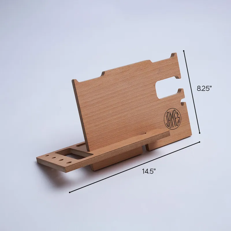 Monogram Designed Personalized Wooden Dock Station
