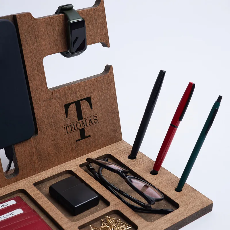 Monogram Letter Printed Personalized Desktop Organizer