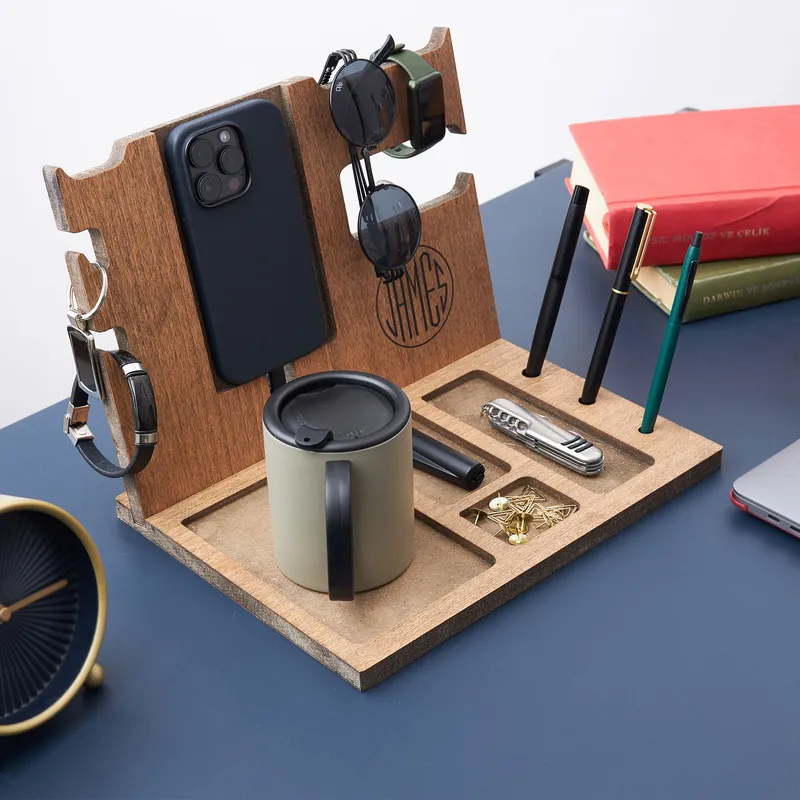 Monogram Name Design Desktop Organizer