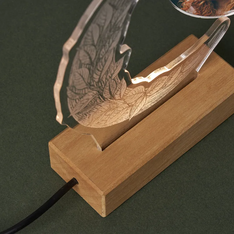 Moon Design Personalized Photo LED Night Lamp