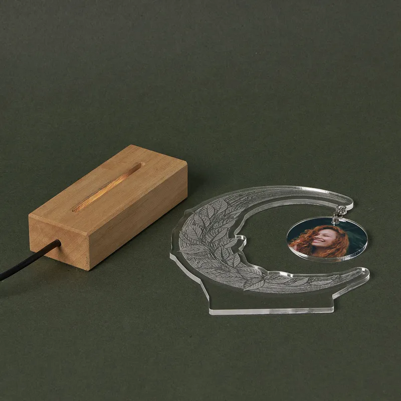 Moon Design Personalized Photo LED Night Lamp