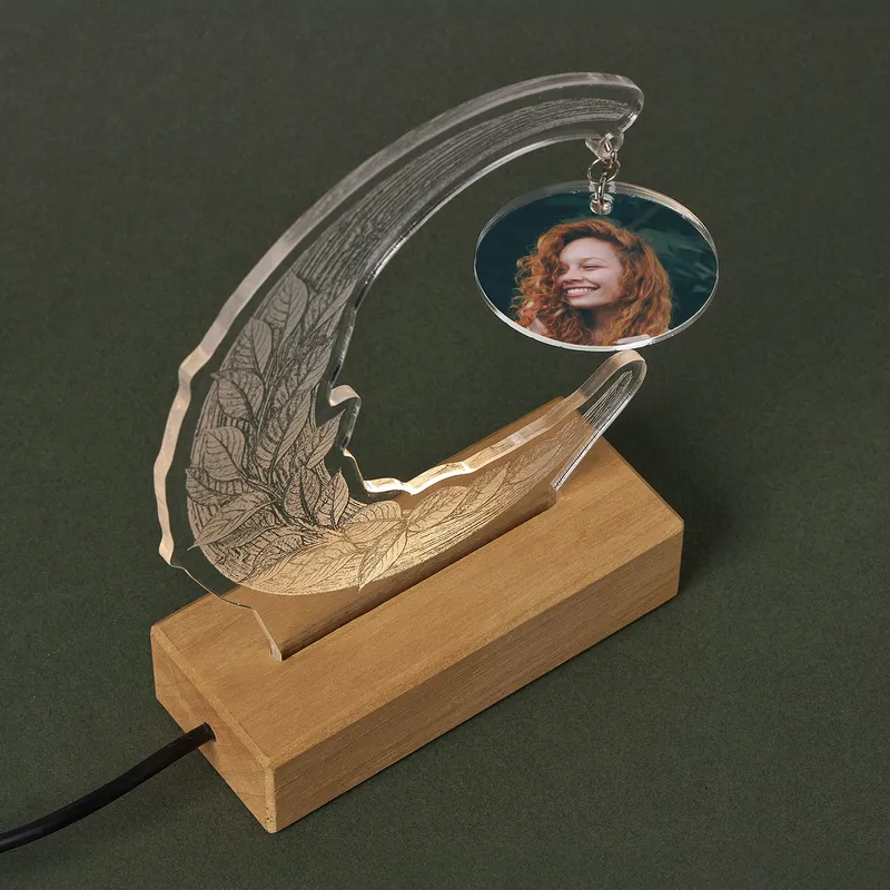 Moon Design Personalized Photo LED Night Lamp