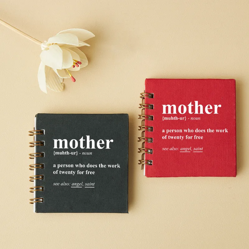 Mothers Day Gift Mini Photo Album with Mother Definition Designed Black Cover