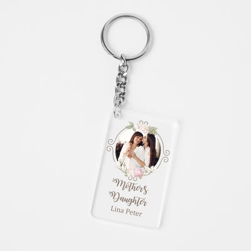 Mother's Day Gift Personalized Transparent Keychain with Photo