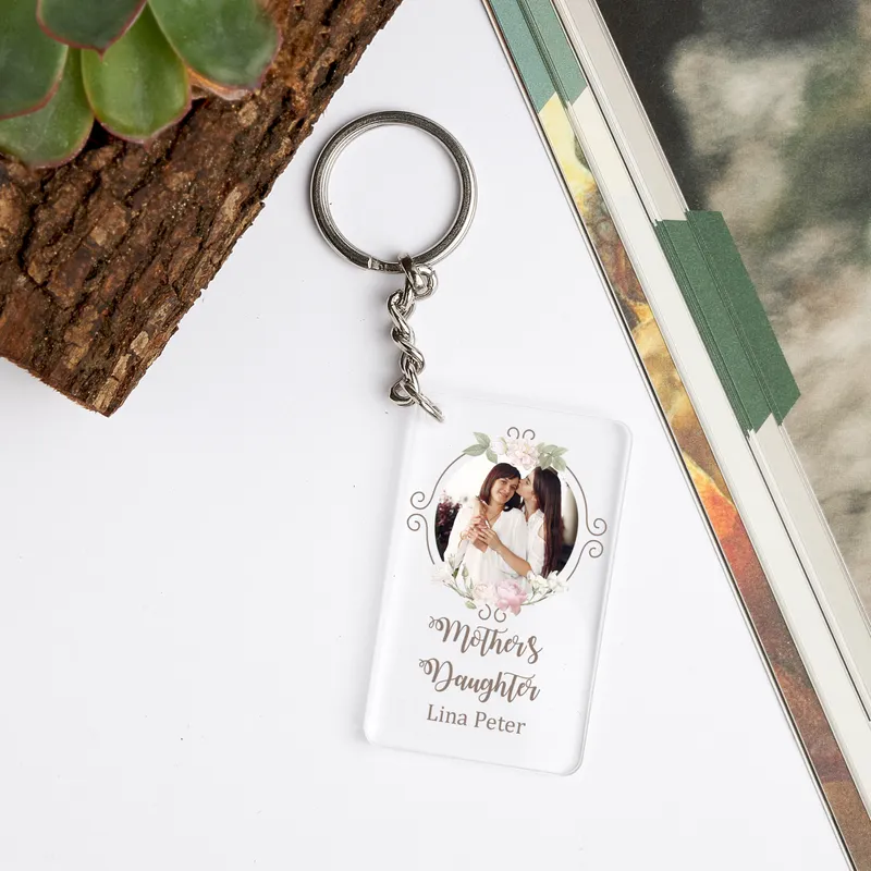 Mother's Day Gift Personalized Transparent Keychain with Photo