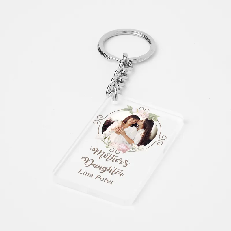 Mother's Day Gift Personalized Transparent Keychain with Photo