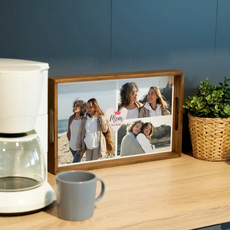 Mother's Day Gift Photo Printed Wooden Serving Tray