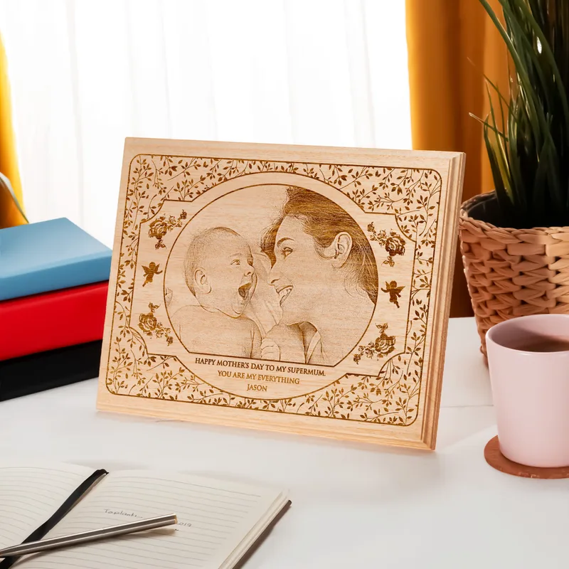 Custom Wooden Photo as Mother's Day Gift for Mom