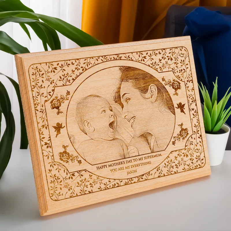 Custom Wooden Photo as Mother's Day Gift for Mom