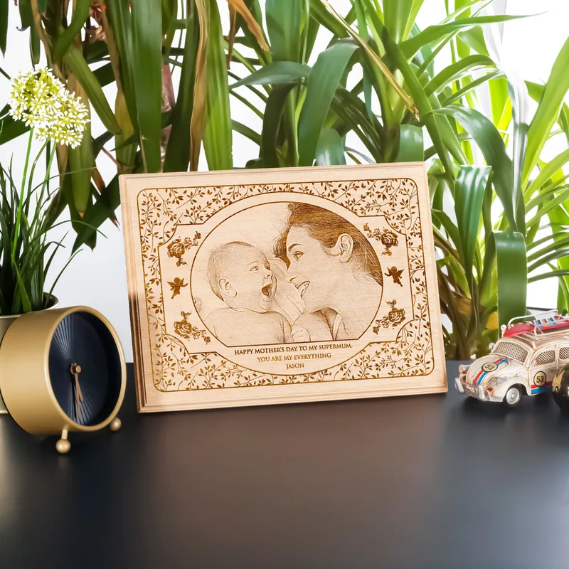 Custom Wooden Photo as Mother's Day Gift for Mom