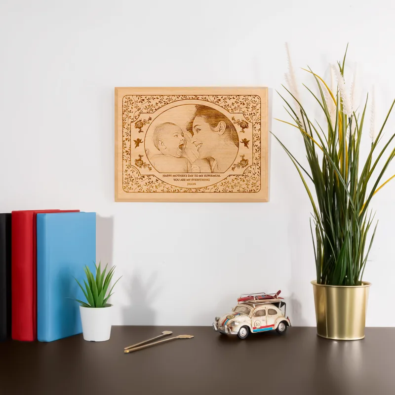 Custom Wooden Photo as Mother's Day Gift for Mom