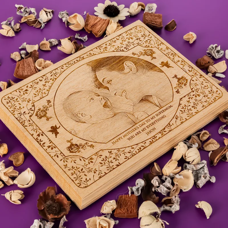 Custom Wooden Photo as Mother's Day Gift for Mom