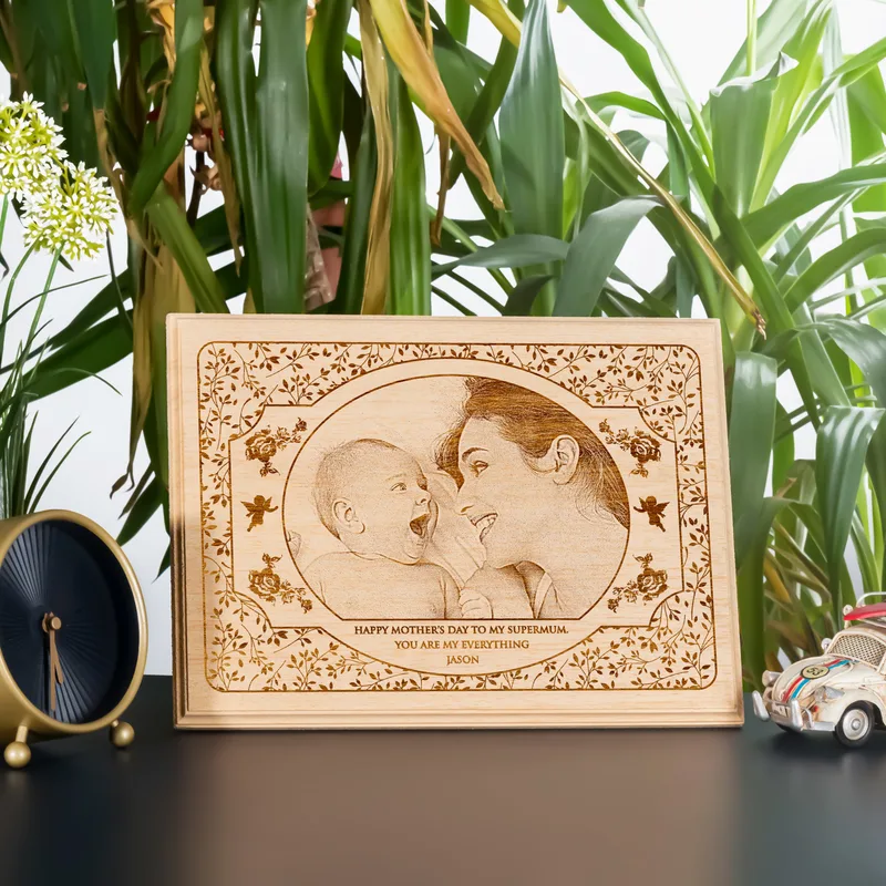 Custom Wooden Photo as Mother's Day Gift for Mom