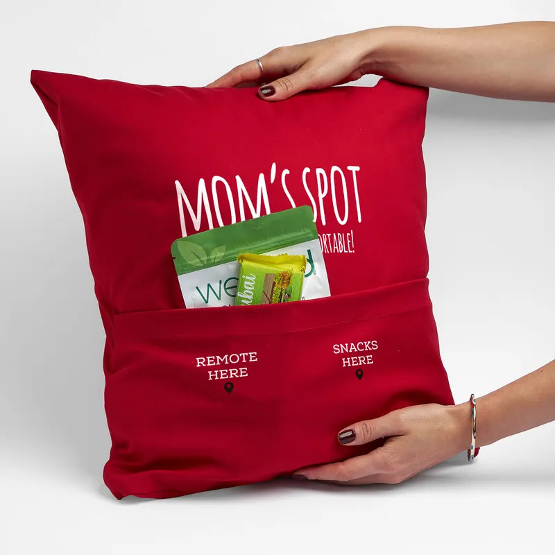 Mother's Day Pillow with Remote and Snack Pockets