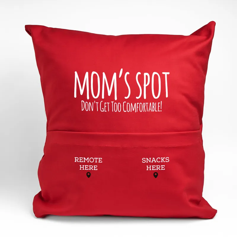 Mother's Day Pillow with Remote and Snack Pockets