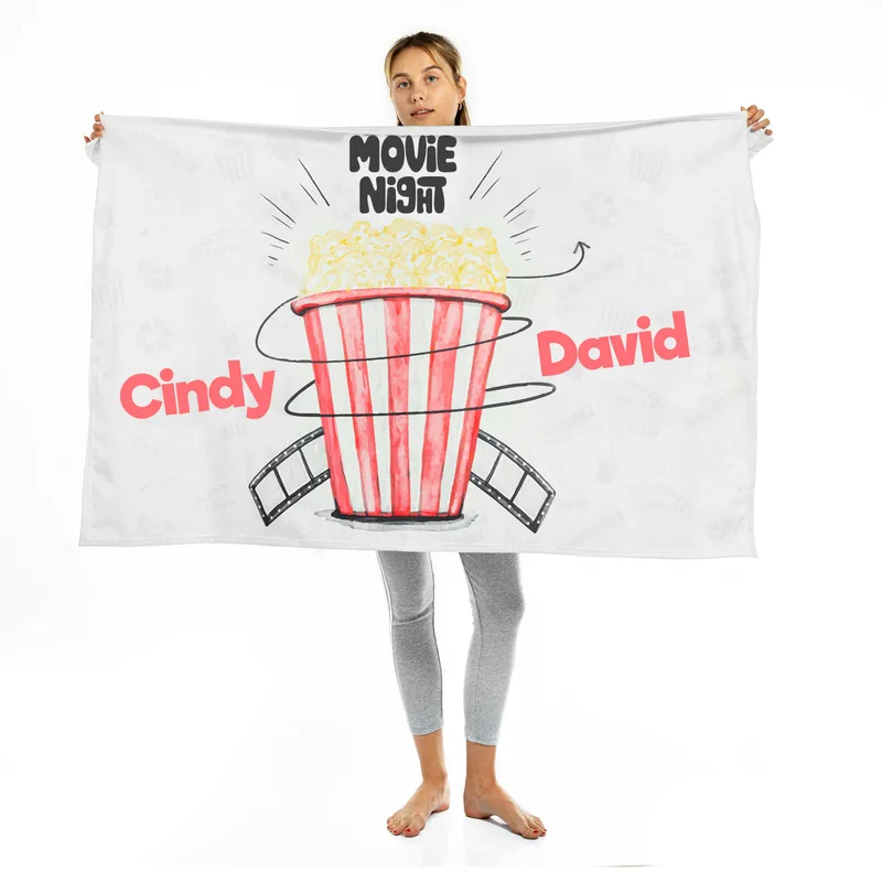 Personalised Movie Night Throw Blanket for Cosy Evenings