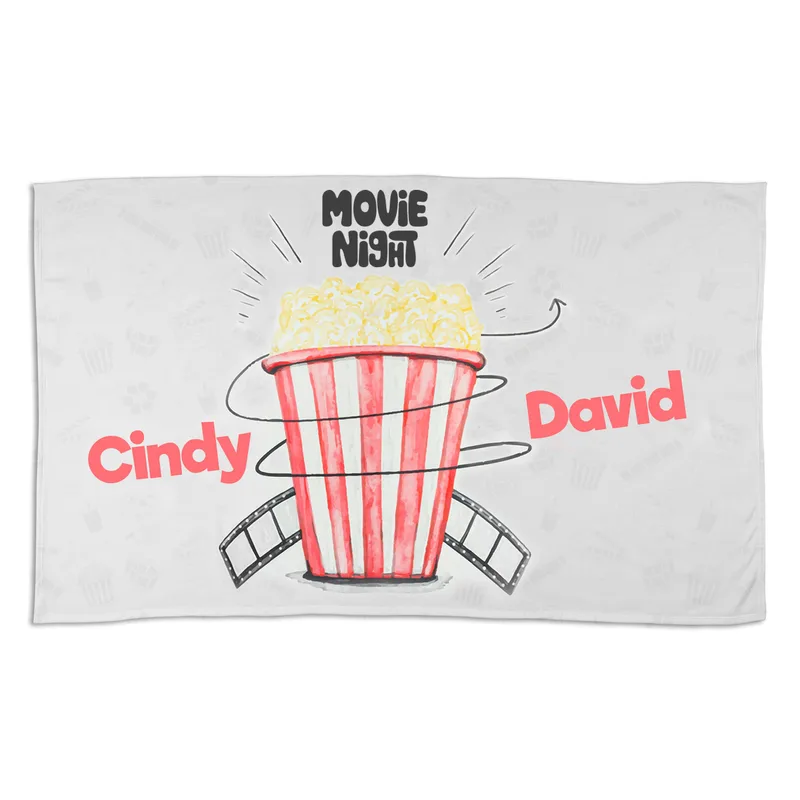 Personalised Movie Night Throw Blanket for Cosy Evenings