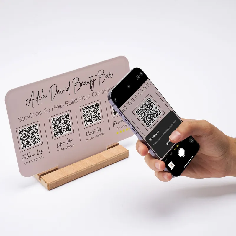 Multi QR Code Like, Follow, Comment Social Media Interaction Plaque