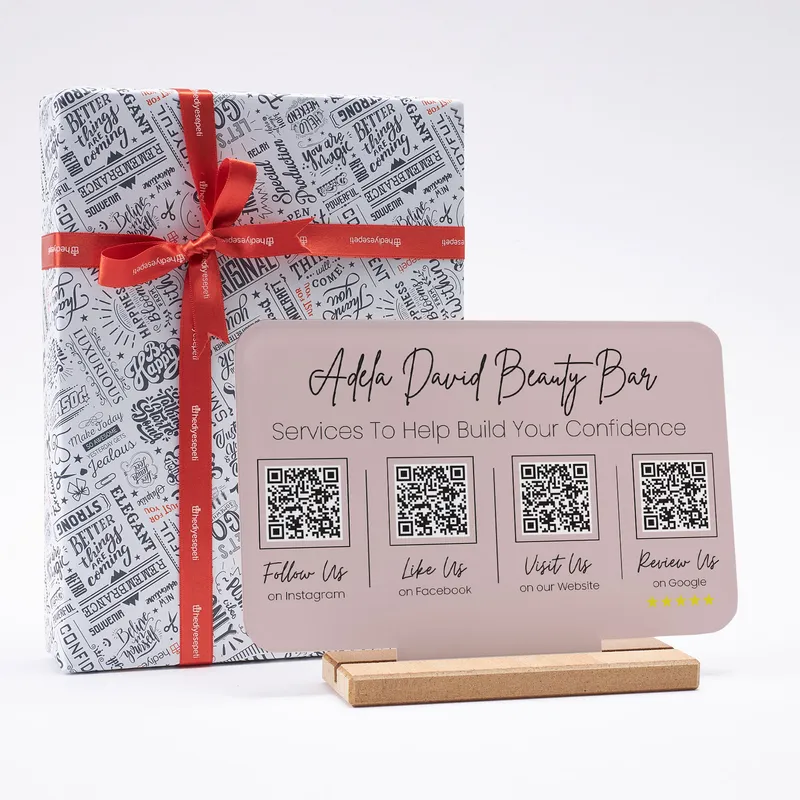 Multi QR Code Like, Follow, Comment Social Media Interaction Plaque