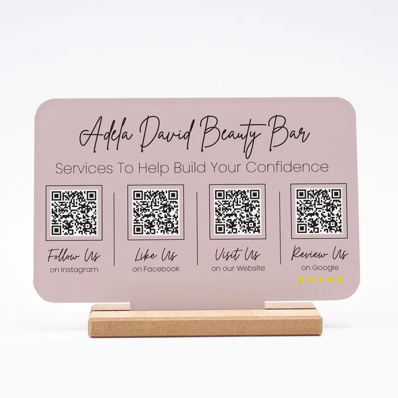 Multi QR Code Like, Follow, Comment Social Media Interaction Plaque