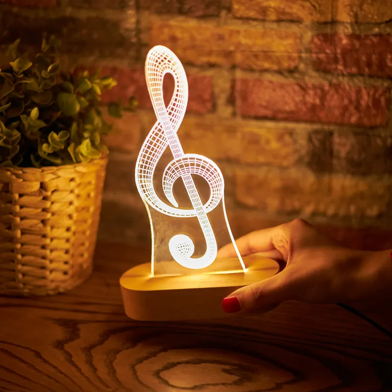 Music Conspet 3D Treble Clef Design LED Lamp
