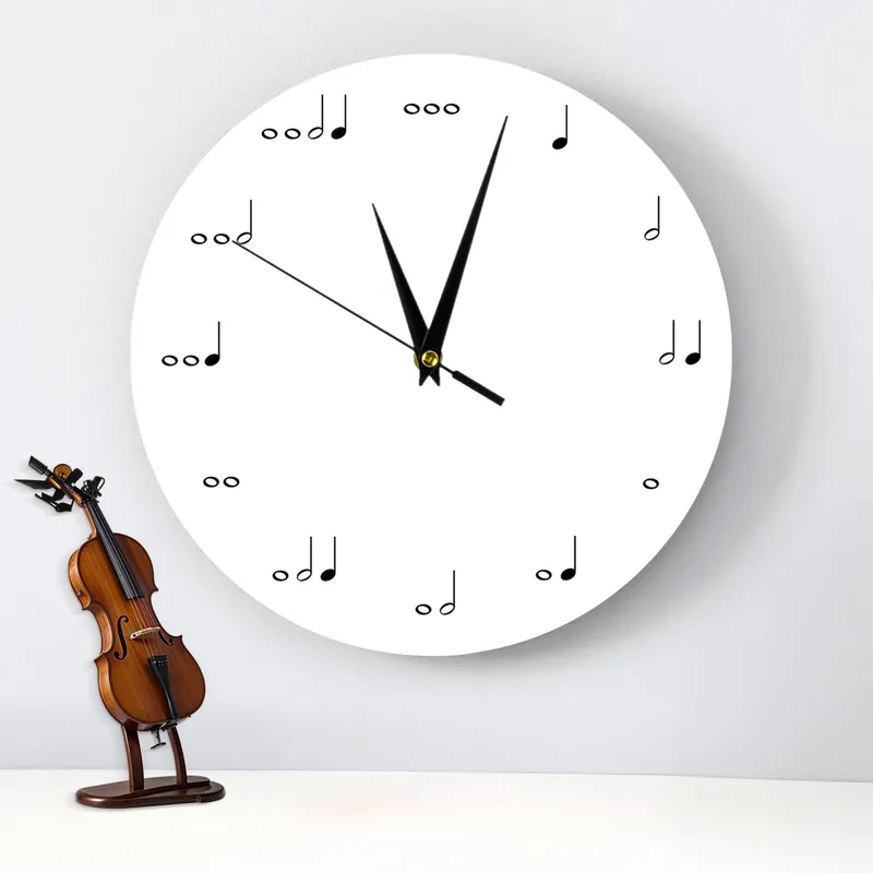 Music Lover's Wall Clock with Elegant Note Design for Home Decor