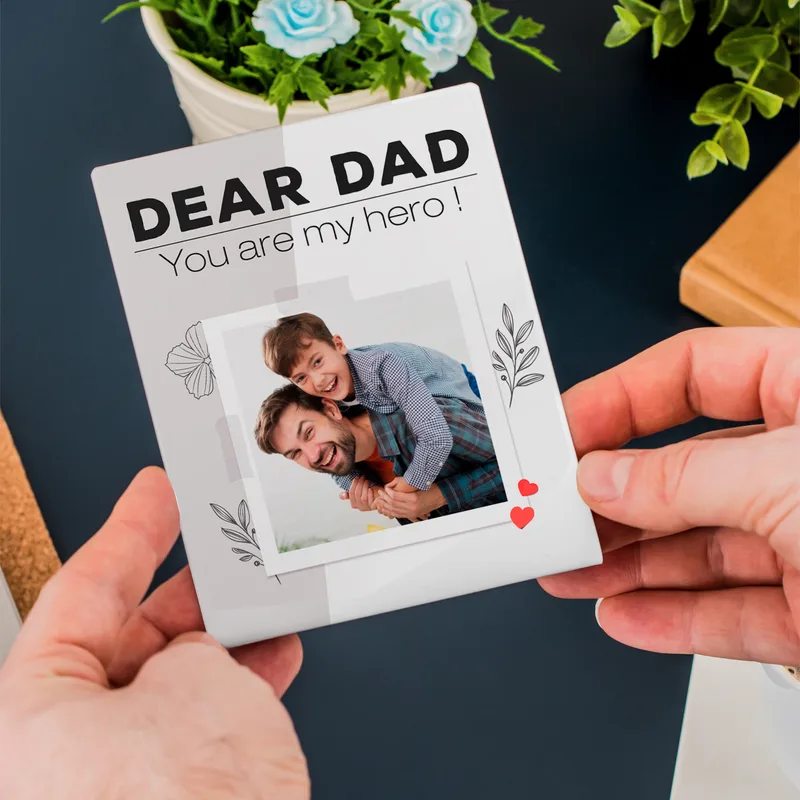 My Hero Design Father's Day Gift Metal Picture Frame