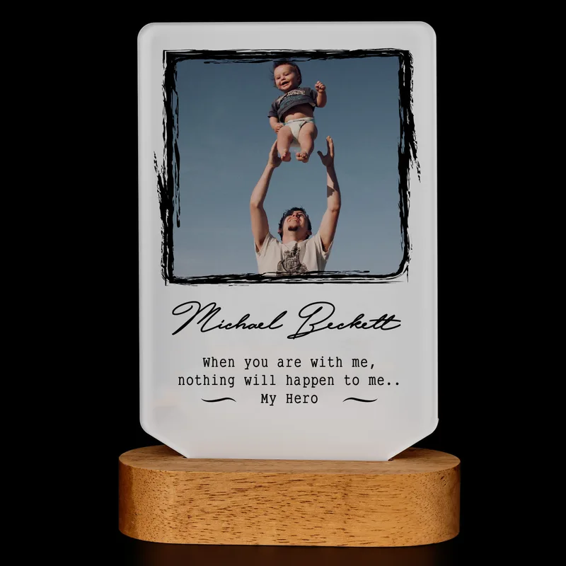 My Hero Design Gift for Dad Decorative LED Lamp with Picture