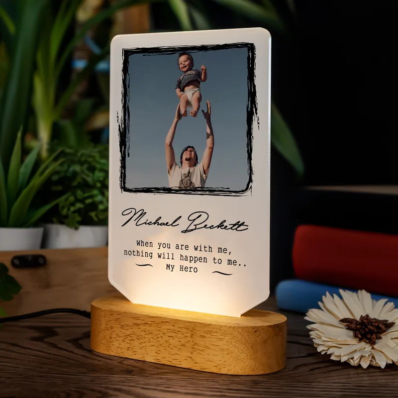 My Hero Design Gift for Dad Decorative LED Lamp with Picture