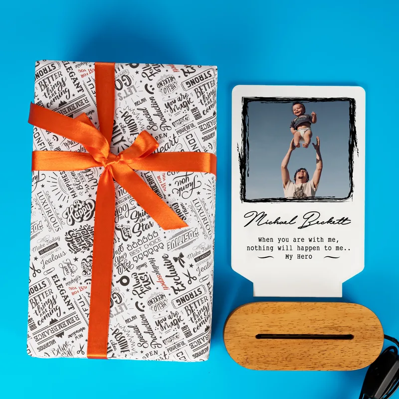 My Hero Design Gift for Dad Decorative LED Lamp with Picture