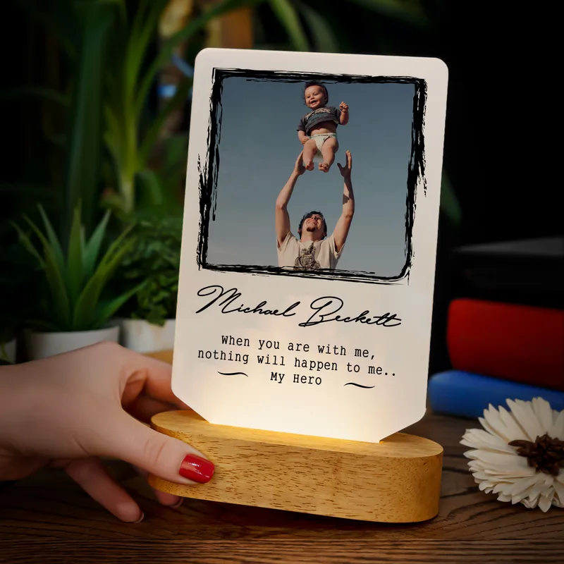 My Hero Design Gift for Dad Decorative LED Lamp with Picture