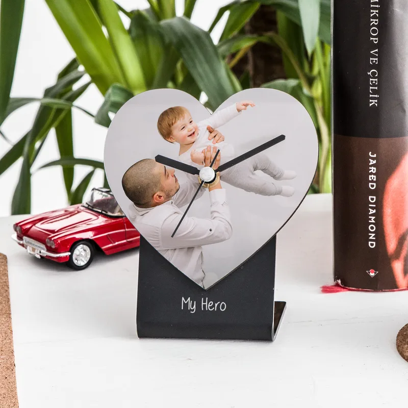 My Hero Desk Clock with Photo