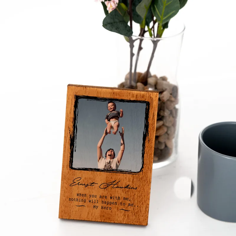 My Hero Father Gift for Dad Solid Wooden Decorative Frame
