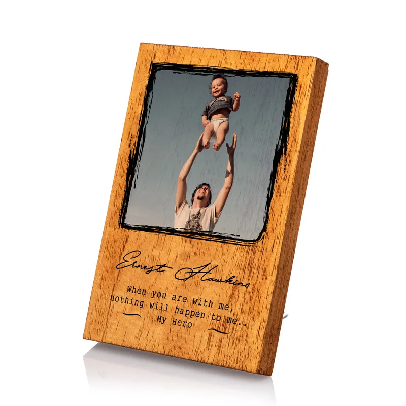 My Hero Father Gift for Dad Solid Wooden Decorative Frame