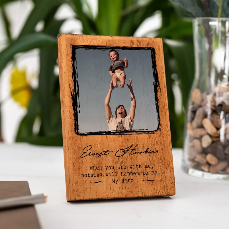 My Hero Father Gift for Dad Solid Wooden Decorative Frame
