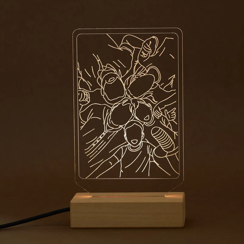 My Infinite Lines – Personalized Line Art 3D Lamp