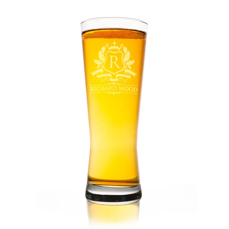 Name and Letter Engraved Beer Glass
