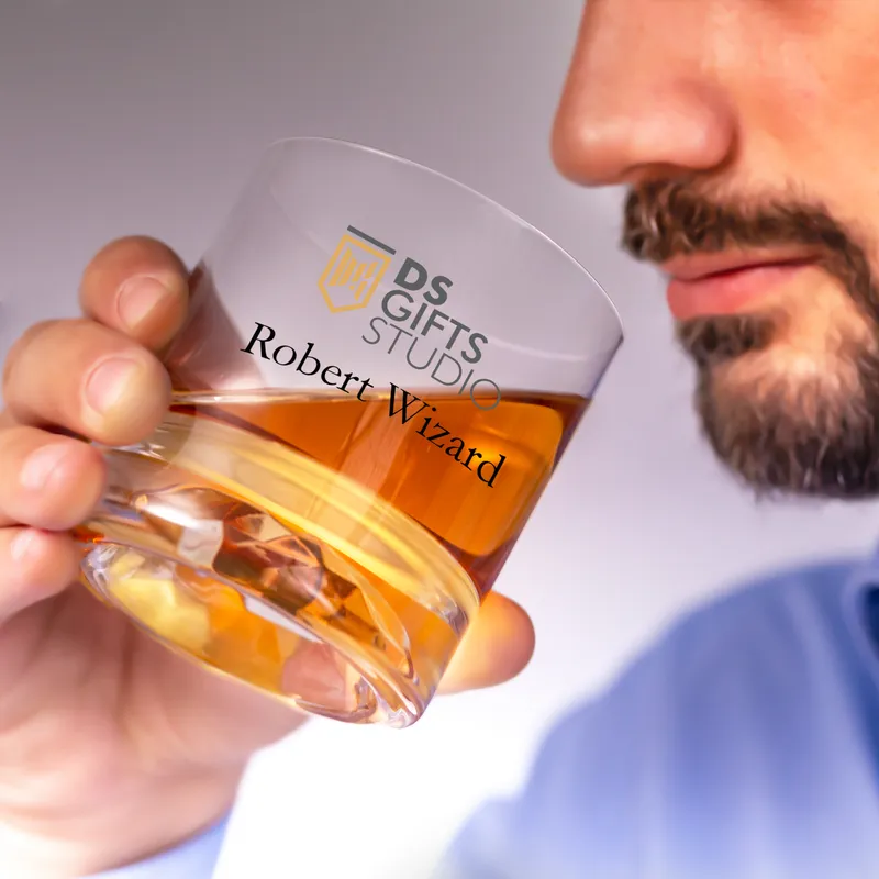 Personalised Whiskey Glass Set with Wooden Box and Cooling Stones