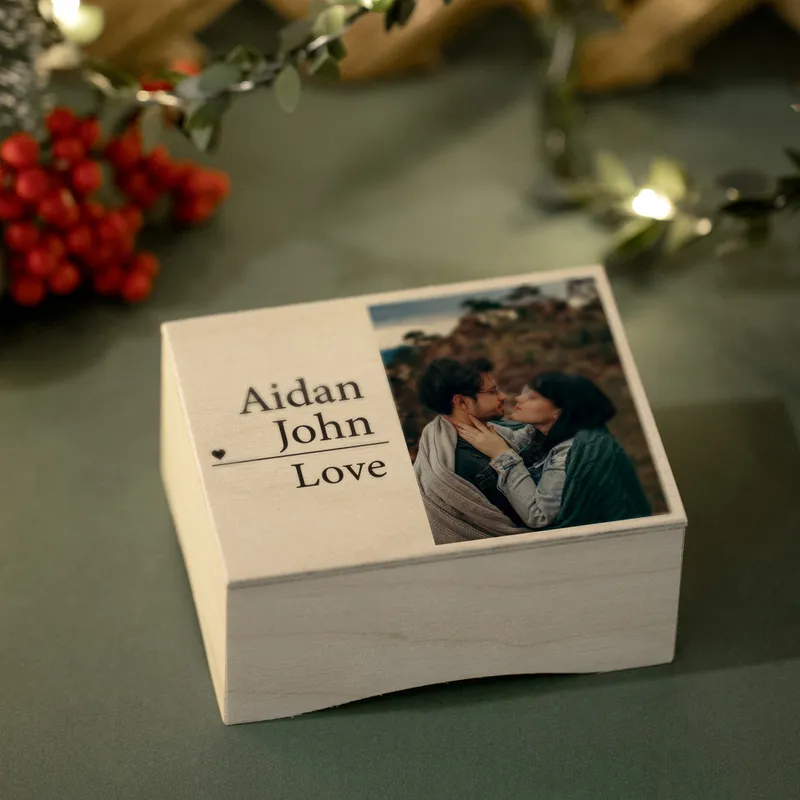 Name and Photo Personalized Wooden Music Box