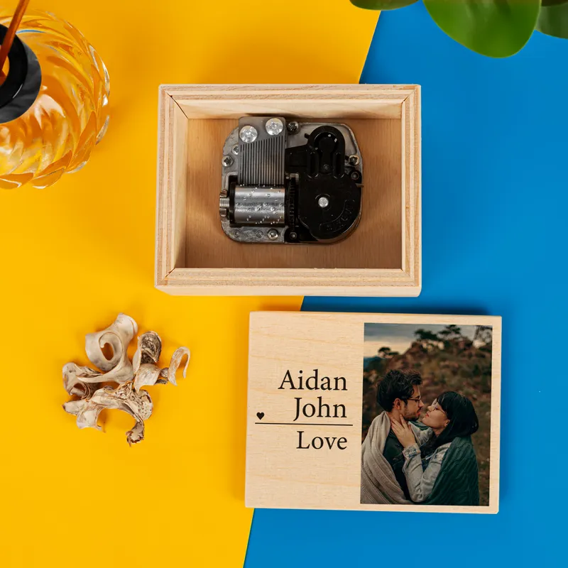 Name and Photo Personalized Wooden Music Box