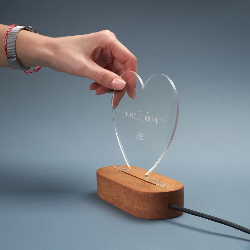 Name Personalized Minimal Heart Shaped Led Lamp