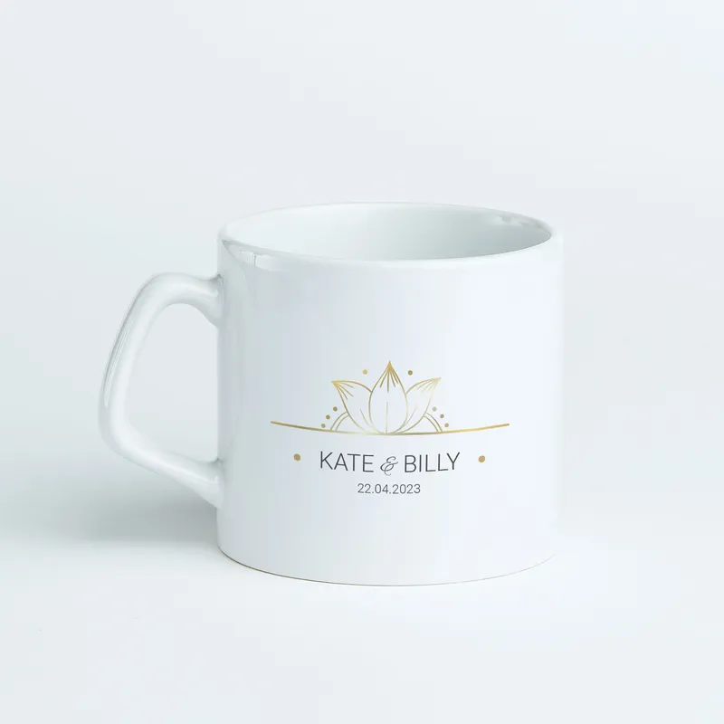 Name Printed Customizable Mug with Floral Design