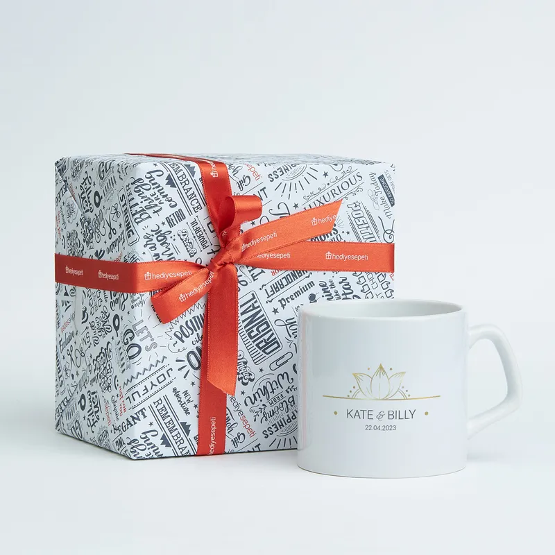 Name Printed Customizable Mug with Floral Design