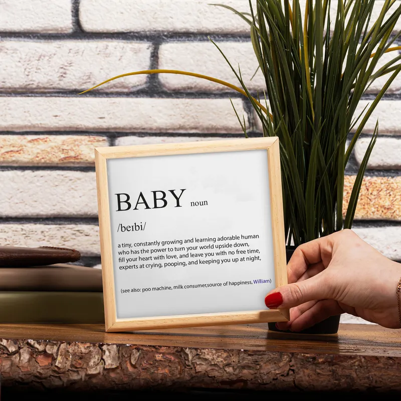 Name Special Father-Mother-Son Designed 3-Piece Concept Mini Table Set