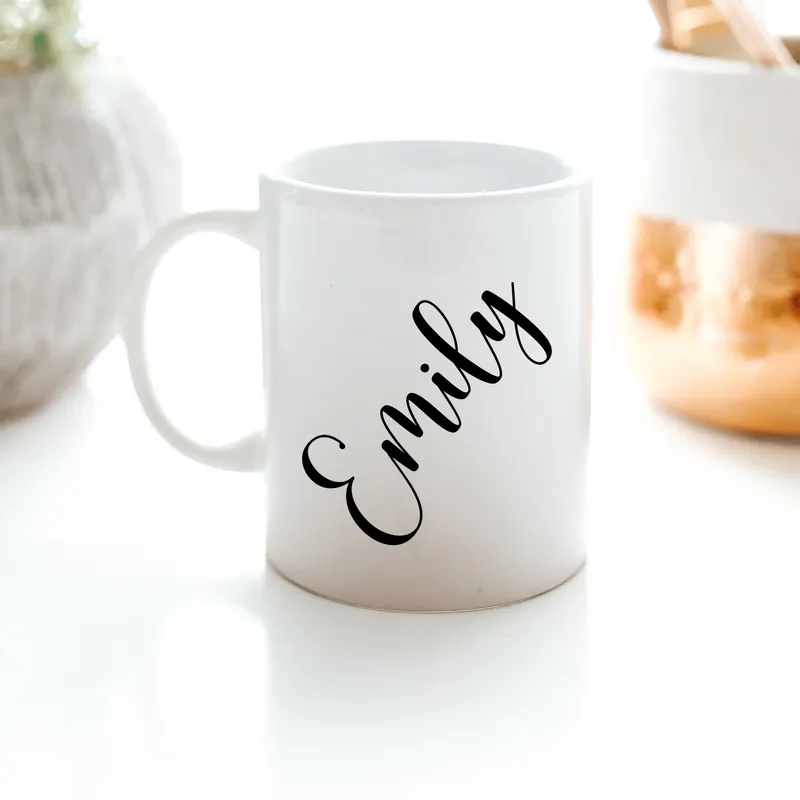 Name Written Personalised Porcelain Cup Glass